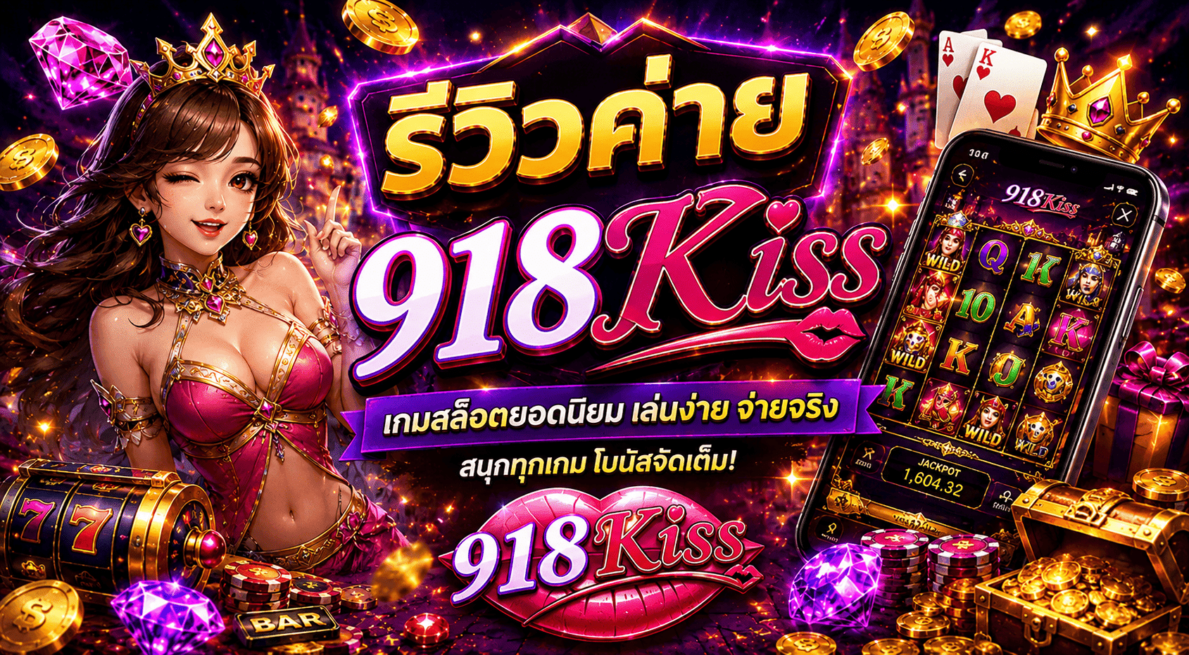 รีวิวค่าย 918Kiss เว็บสล็อตแตกง่าย สุดคุ้ม เครดิตฟรีเยอะ
